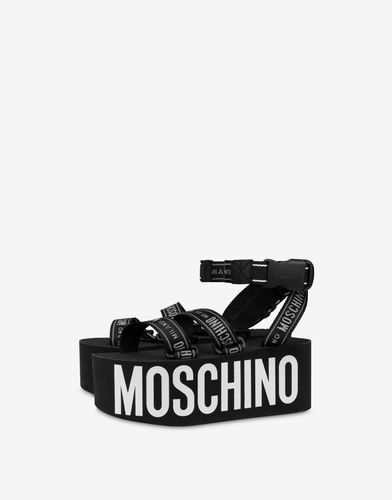 Sandalen Mit Keilabsatz Maxi Logo - Moschino - Modalova
