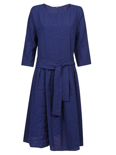 Sleeve Gathered Skirt Midi Dress - Apuntob - Modalova