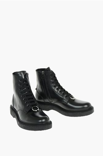 Leather PIERCED PUNK Ankle Boots with CREPE Sole Größe 44 - Neil Barrett - Modalova