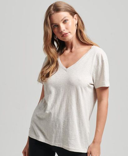Women's Strukturiertes T-Shirt mit V-Ausschnitt - Größe: 36 - Superdry - Modalova