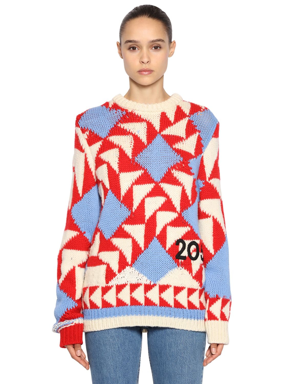 Sweater Aus Wollmischung Mit Intarsie - CALVIN KLEIN 205W39NYC - Modalova