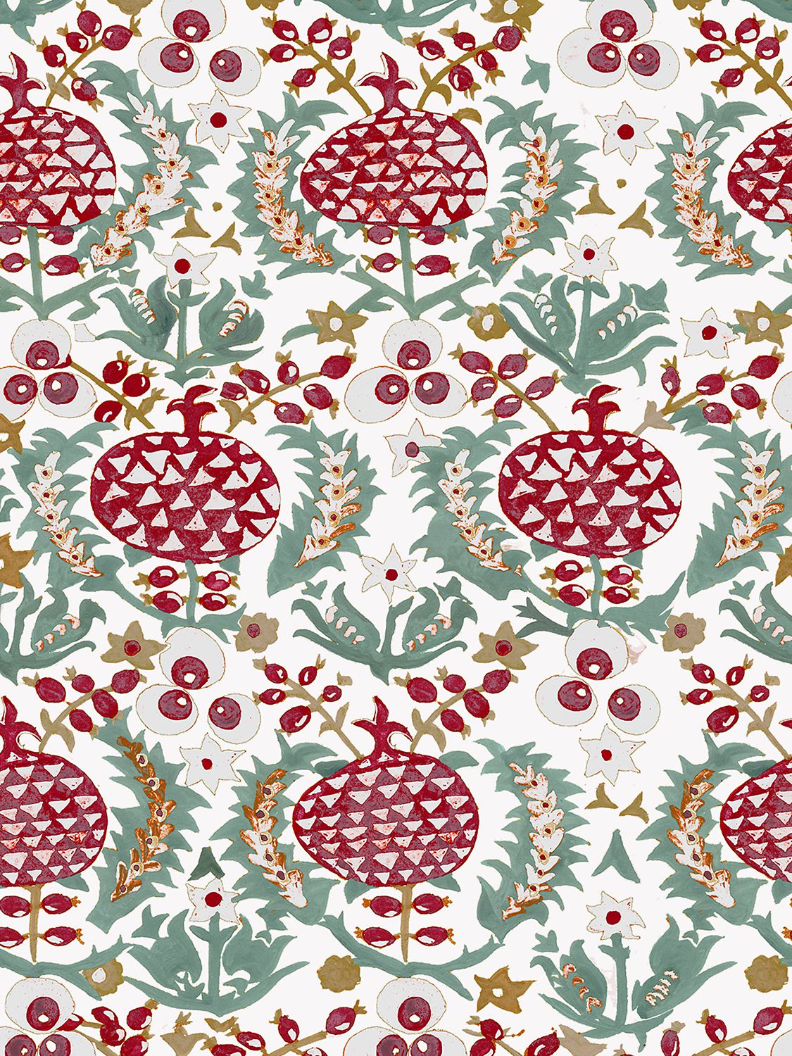 Pomegranate Warm Printed Wallpaper - ARJUMAND'S WORLD - Modalova