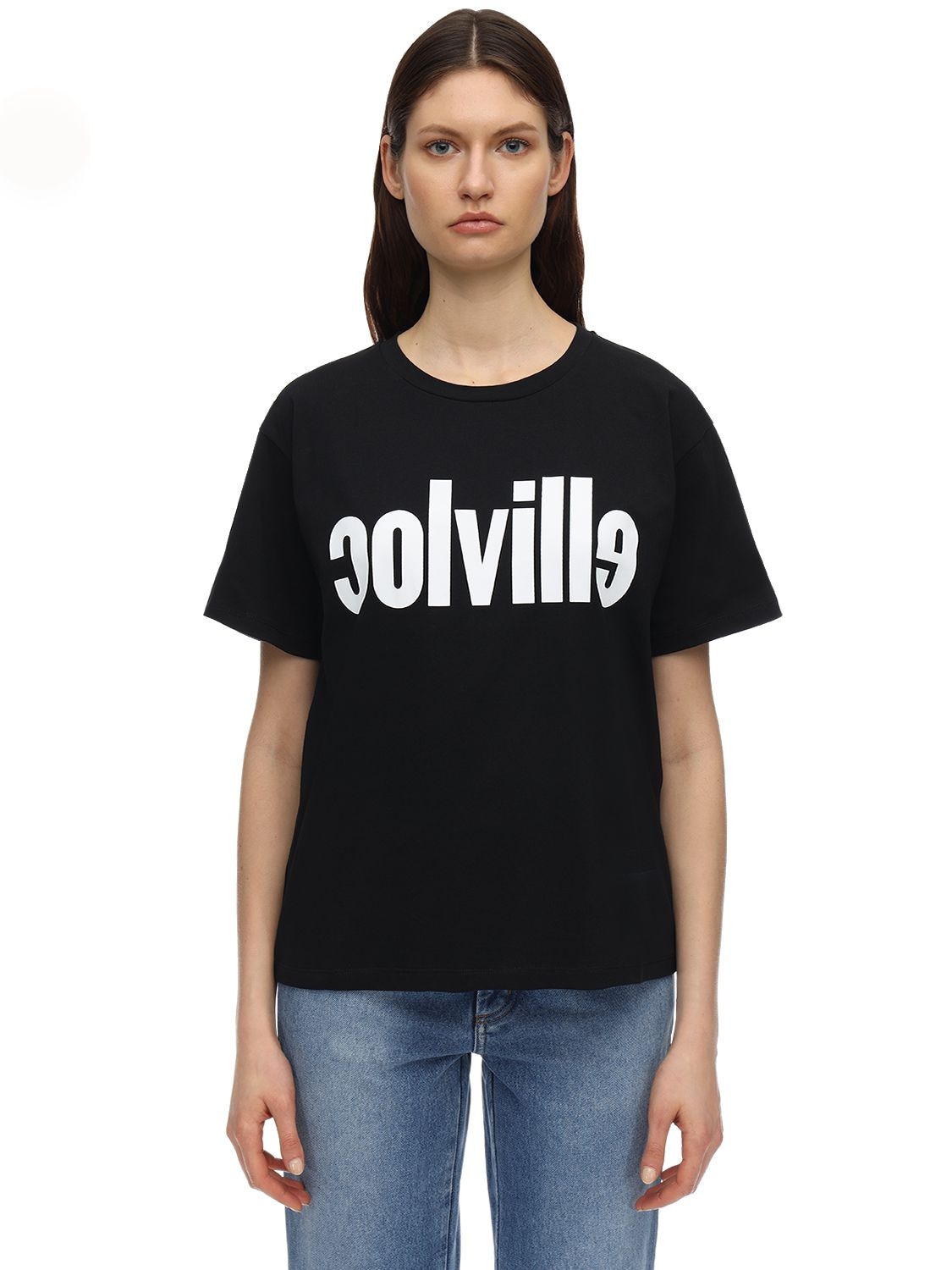 Logo Print Cotton Jersey T-shirt - COLVILLE - Modalova