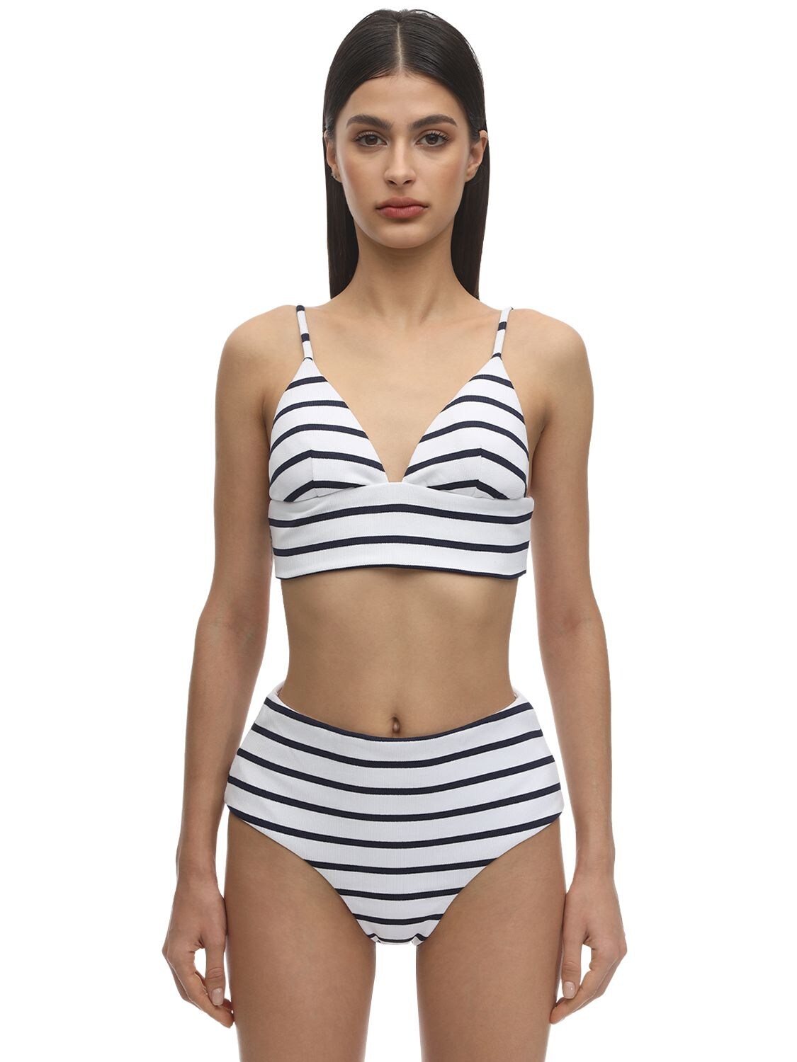 Retro Striped Nylon Blend Rib Bikini Top - EBERJEY - Modalova