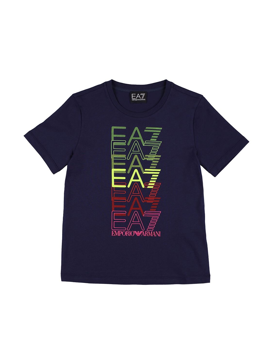 T-shirt Aus Baumwolljersey Mit Logodruck - EA7 EMPORIO ARMANI - Modalova