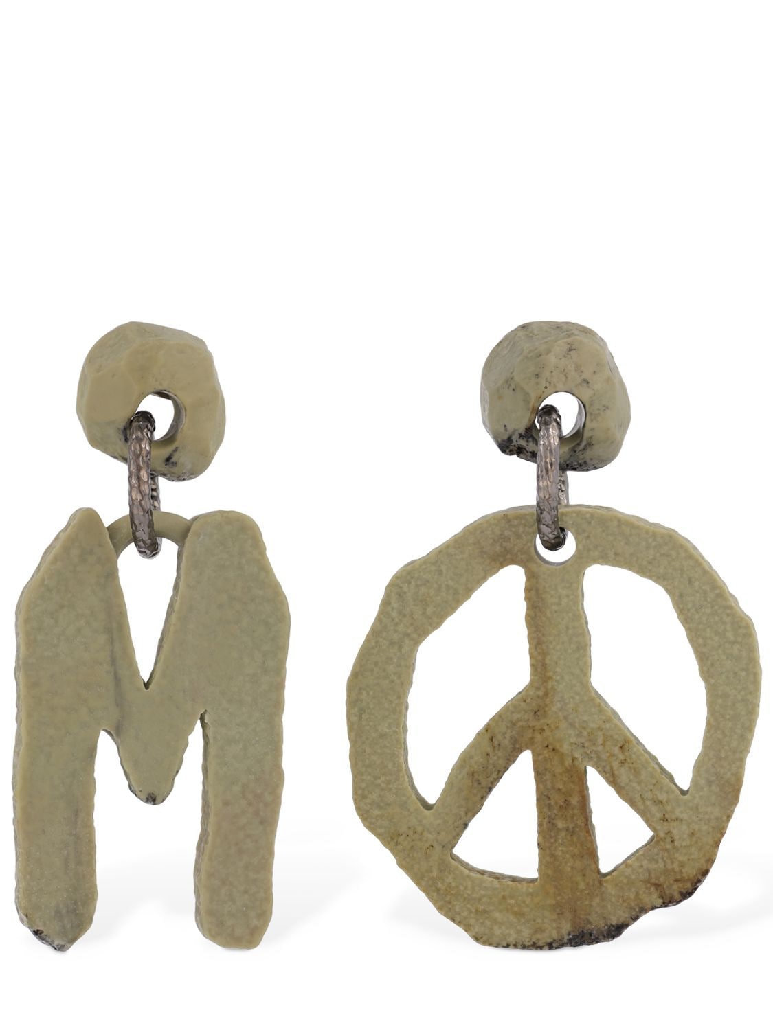 Ohrringe Mit Dem Buchstaben M Und Peace-zeichen - MOSCHINO - Modalova