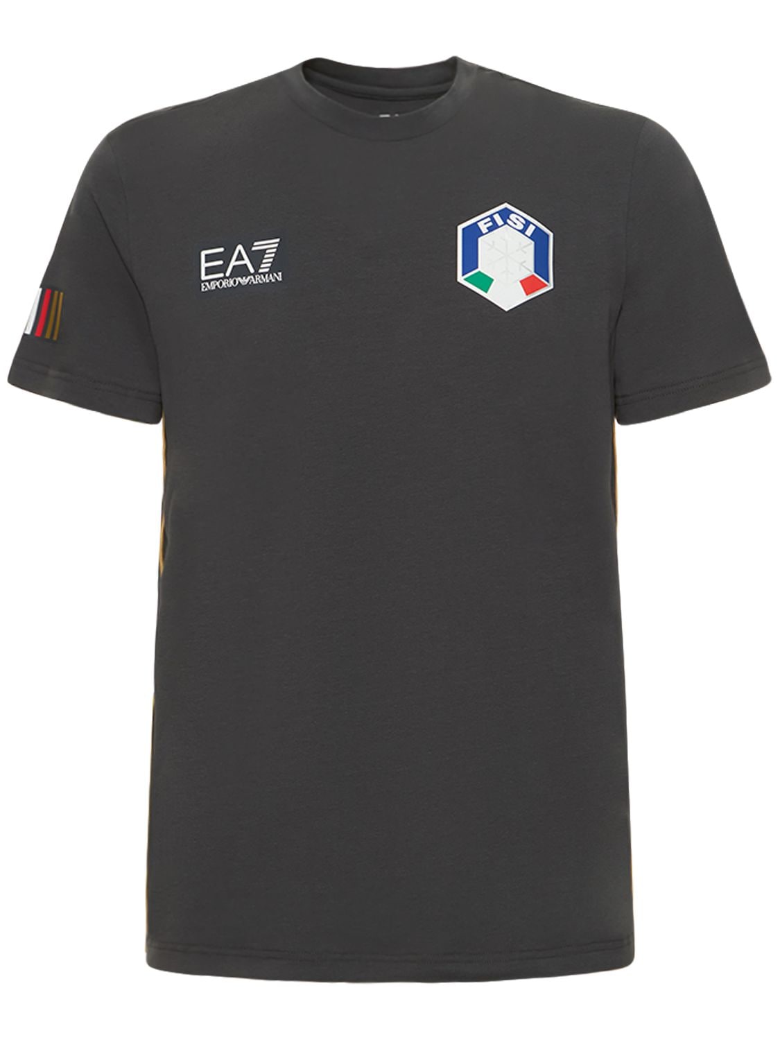 Fisi Stretch Cotton Jersey T-shirt - EA7 EMPORIO ARMANI - Modalova