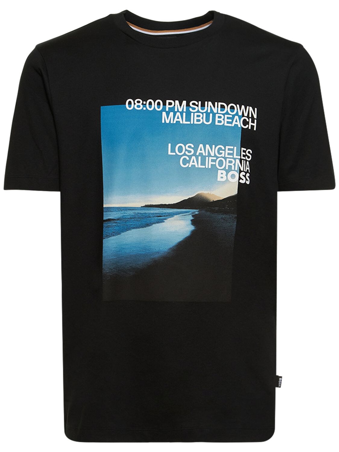 Tiburt Printed Cotton Jersey T-shirt - BOSS - Modalova