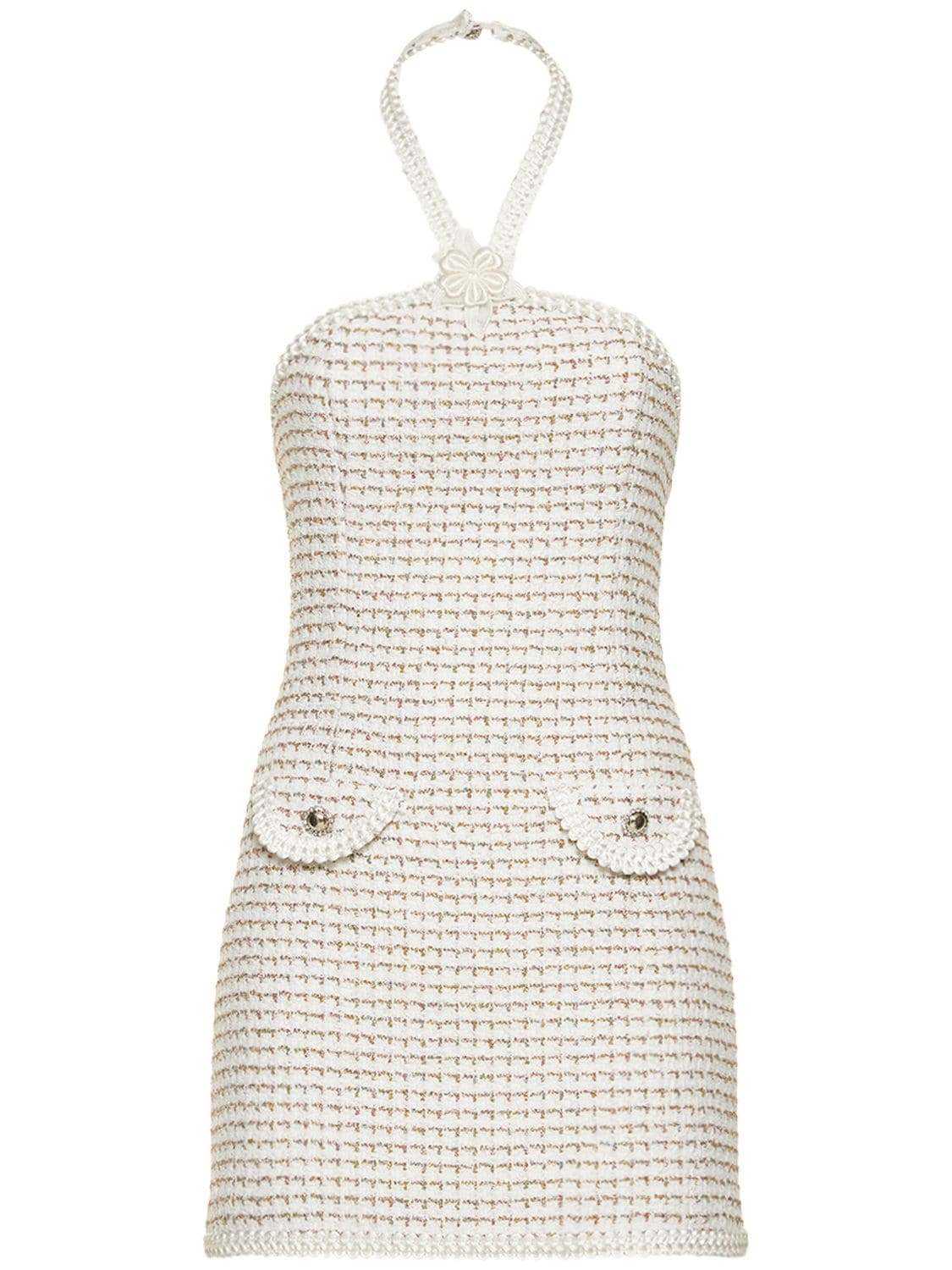 Tweed Halterneck Mini Dress W/ Lurex - ALESSANDRA RICH - Modalova