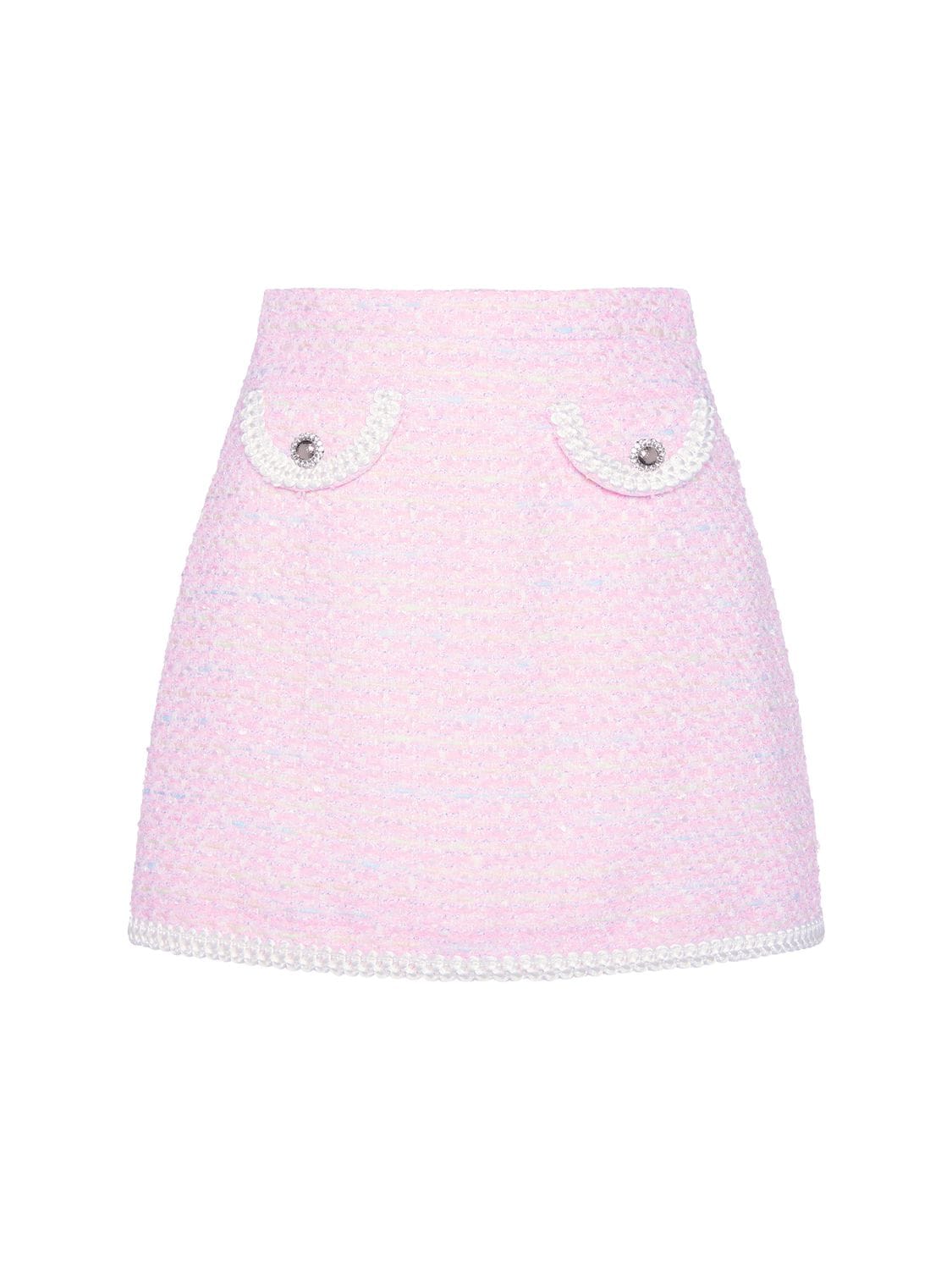 Tweed Lurex Mini Skirt W/ Trim - ALESSANDRA RICH - Modalova