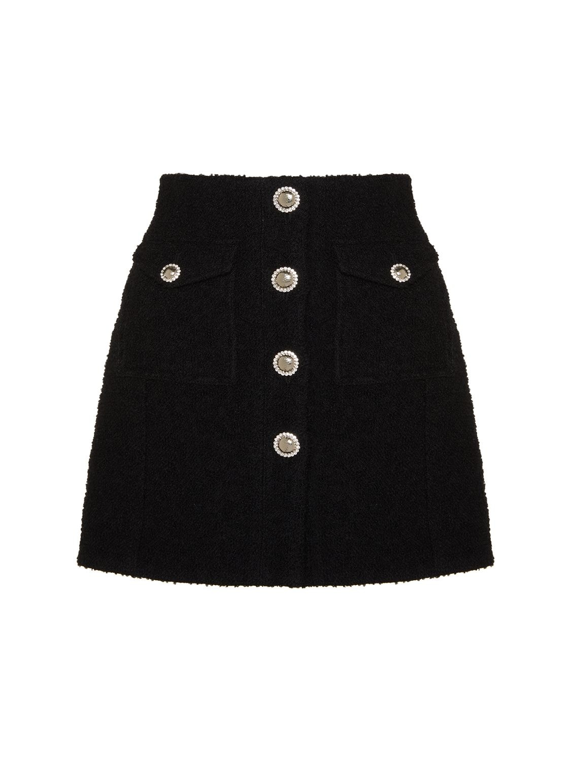 Wool Bouclé Button-up Mini Skirt - ALESSANDRA RICH - Modalova