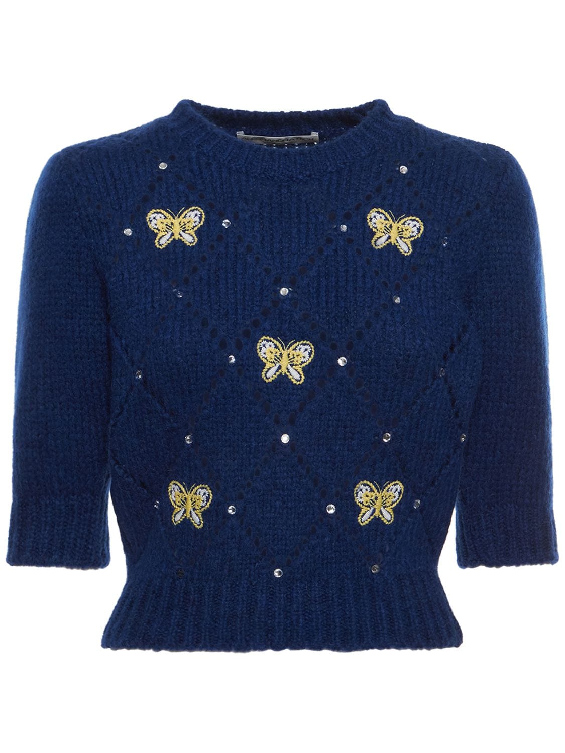 Embellished Knit Cropped Sweater - ALESSANDRA RICH - Modalova