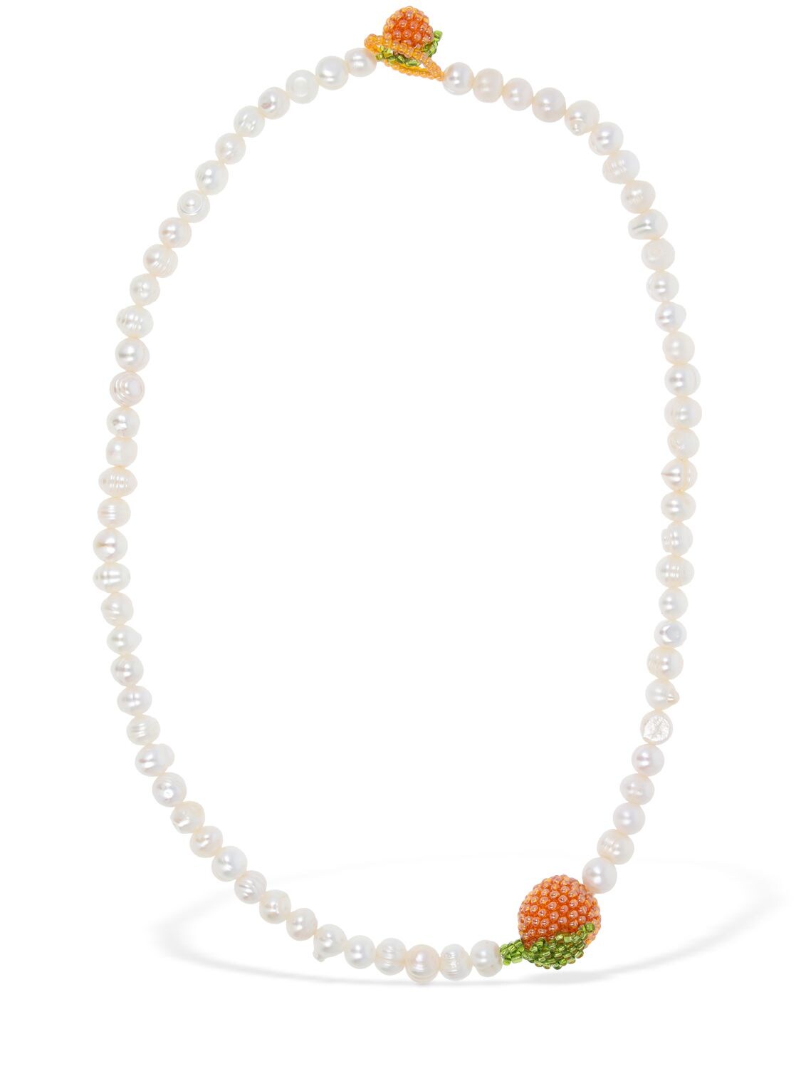 Bright Orange Pearl Collar Necklace - PURA UTZ - Modalova