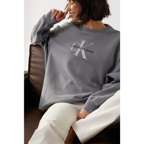 Organisch oversize Pullover mit rundem Kragen - Grey - Calvin Klein for NA-KD - Modalova
