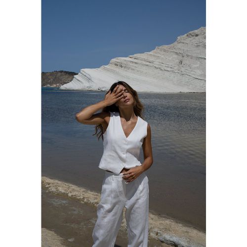 Linen Suit Trousers - White - Belen Hostalet x NA-KD - Modalova