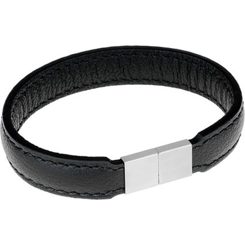 Armband, Leder schwarz, mit Magnetverschluss - Ernstes Design - Modalova
