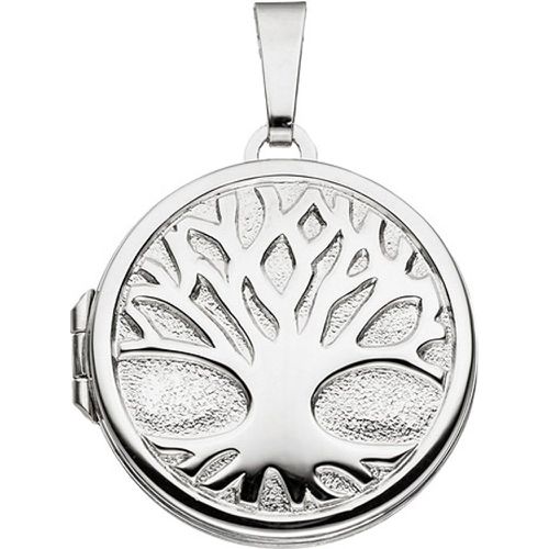 Medaillon rund Baum 925 Sterling Silber rhodiniert zum Öffnen für 2 Fotos - SIGO - Modalova