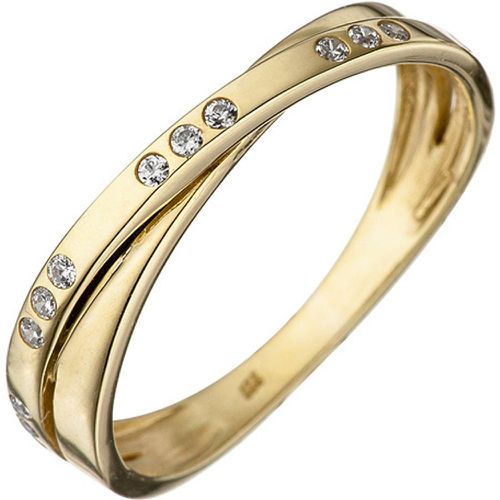 Damen Ring 333 Gold Gelbgold 15 Zirkonia Goldring - SIGO - Modalova