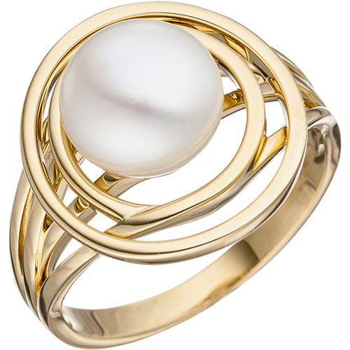 Damen Ring 585 Gold Gelbgold 1 Süßwasser Perle Perlenring Goldring - SIGO - Modalova