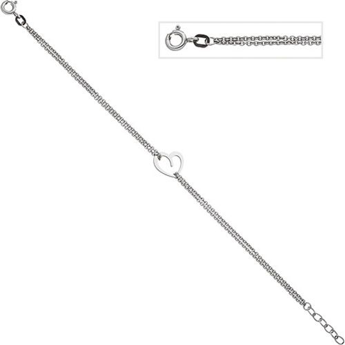 Armband Herz 925 Sterling Silber 19 cm Silberarmband Herzarmband - SIGO - Modalova