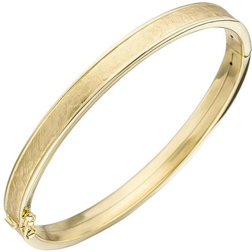 Armreif Armband oval 375 Gold Gelbgold teil matt Goldarmband Goldarmreif - SIGO - Modalova