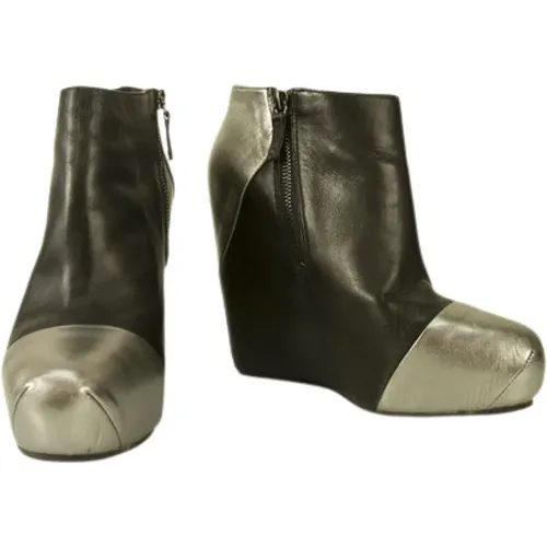 Leder; Keilplattform -Stiefel Booties Schuhe - Balmain Pre-owned - Modalova