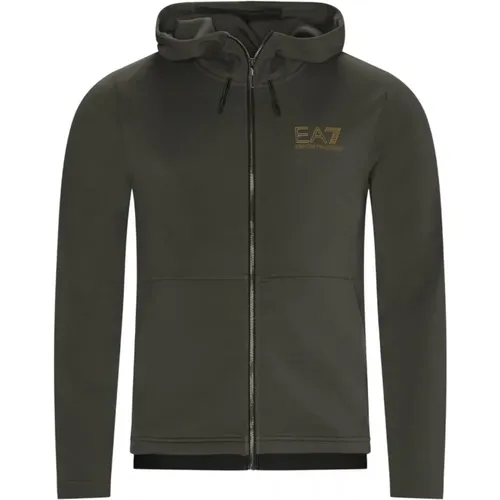 Reißverschluss Hoodie-Sweatshirt. , Herren, Größe: XS - Emporio Armani EA7 - Modalova