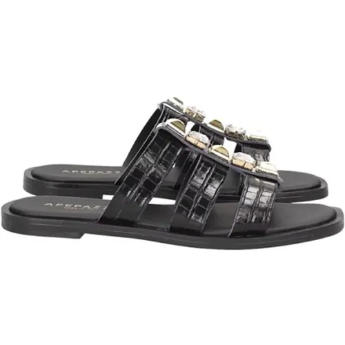 Flat Sandals , Damen, Größe: 37 EU - Apepazza - Modalova