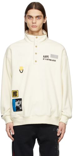 Off-White Fleece Graphic Patch Sweatshirt - AAPE by A Bathing Ape - Modalova