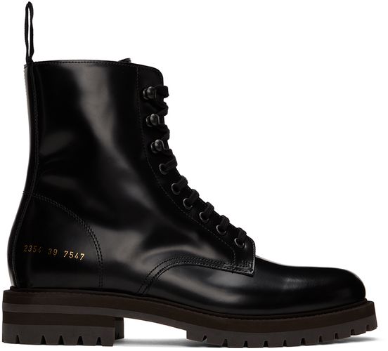 Black Leather Combat Boots - Common Projects - Modalova