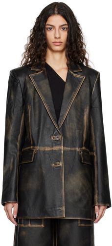 Black Washed Leather Blazer - REMAIN Birger Christensen - Modalova