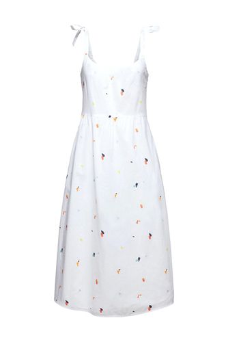 Dress With Tie Straps, 100% Organic Cotton White 4 - ESPRIT - Modalova