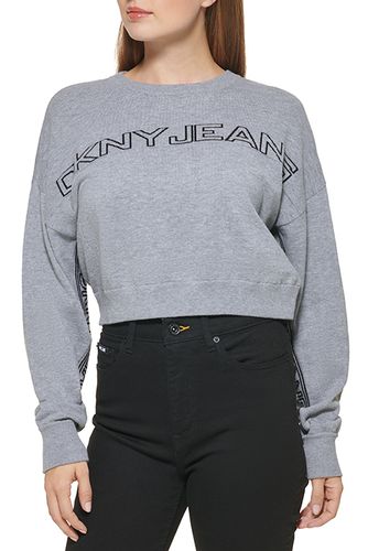 Cropped Bat Wing Logo Sweater Avenue/blk - DKNY - Modalova